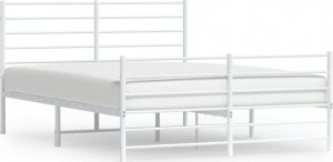 vidaXL vidaXL Metalowa rama łóżka z wezgłowiem i zanóżkiem, biała, 120x200 cm 2
