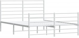 vidaXL vidaXL Metalowa rama łóżka z wezgłowiem i zanóżkiem, biała, 120x200 cm 5