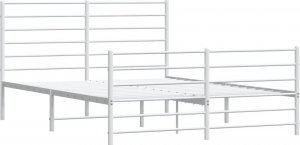vidaXL vidaXL Metalowa rama łóżka z wezgłowiem i zanóżkiem, biała, 140x200 cm 5