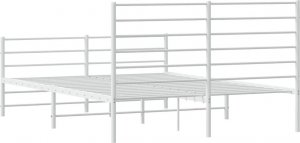 vidaXL vidaXL Metalowa rama łóżka z wezgłowiem i zanóżkiem, biała, 140x200 cm 8
