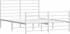 vidaXL vidaXL Metalowa rama łóżka z wezgłowiem i zanóżkiem, biała, 150x200 cm 5