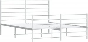 vidaXL vidaXL Metalowa rama łóżka z wezgłowiem i zanóżkiem, biała, 160x200 cm 5