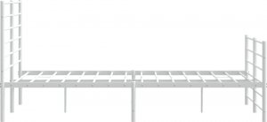 vidaXL vidaXL Metalowa rama łóżka z wezgłowiem i zanóżkiem, biała, 160x200 cm 7