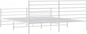 vidaXL vidaXL Metalowa rama łóżka z wezgłowiem i zanóżkiem, biała, 183x213 cm 8