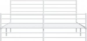 vidaXL vidaXL Metalowa rama łóżka z wezgłowiem i zanóżkiem, biała, 193x203 cm 6