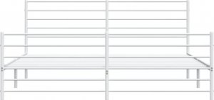 vidaXL vidaXL Metalowa rama łóżka z wezgłowiem i zanóżkiem, biała, 200x200 cm 6