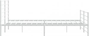 vidaXL vidaXL Metalowa rama łóżka z wezgłowiem i zanóżkiem, biała, 200x200 cm 7