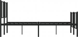 vidaXL vidaXL Metalowa rama łóżka z wezgłowiem i zanóżkiem, czarna, 135x190cm 7
