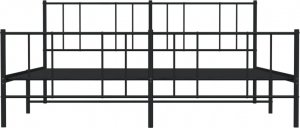 vidaXL vidaXL Metalowa rama łóżka z wezgłowiem i zanóżkiem, czarna, 200x200cm 6