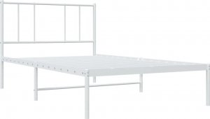 vidaXL vidaXL Metalowa rama łóżka z wezgłowiem, biała, 90x190 cm 5