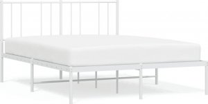 vidaXL vidaXL Metalowa rama łóżka z wezgłowiem, biała, 160x200 cm 2