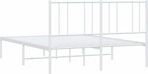 vidaXL vidaXL Metalowa rama łóżka z wezgłowiem, biała, 160x200 cm 8