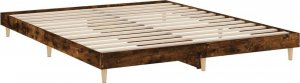 vidaXL vidaXL Rama łóżka, przydymiony dąb, 120x200cm, materiał drewnopochodny 5