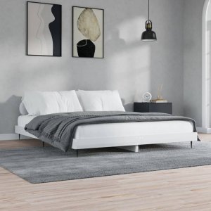 vidaXL vidaXL Rama łóżka, biała, połysk, 180x200 cm, materiał drewnopochodny 1