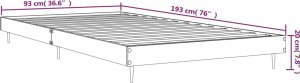 vidaXL vidaXL Rama łóżka, biała, 90x190 cm, materiał drewnopochodny 8