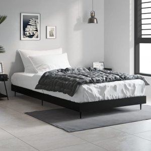 vidaXL vidaXL Rama łóżka, czarna, 90x190 cm, materiał drewnopochodny 1