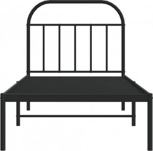 vidaXL vidaXL Metalowa rama łóżka z wezgłowiem, czarna, 90x190 cm 6