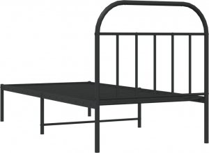 vidaXL vidaXL Metalowa rama łóżka z wezgłowiem, czarna, 90x190 cm 8