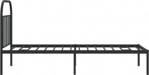 vidaXL vidaXL Metalowa rama łóżka z wezgłowiem, czarna, 90x200 cm 7