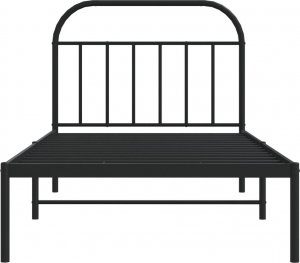 vidaXL vidaXL Metalowa rama łóżka z wezgłowiem, czarna, 100x190 cm 6