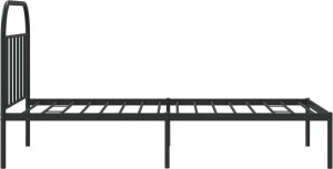 vidaXL vidaXL Metalowa rama łóżka z wezgłowiem, czarna, 100x190 cm 7