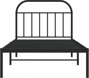 vidaXL vidaXL Metalowa rama łóżka z wezgłowiem, czarna, 100x200 cm 6