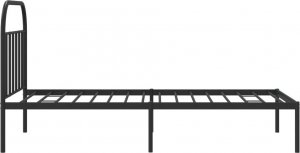 vidaXL vidaXL Metalowa rama łóżka z wezgłowiem, czarna, 100x200 cm 7