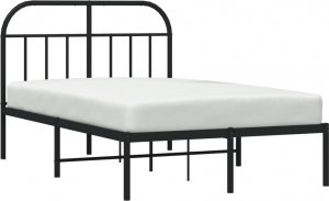 vidaXL vidaXL Metalowa rama łóżka z wezgłowiem, czarna, 120x190 cm 4