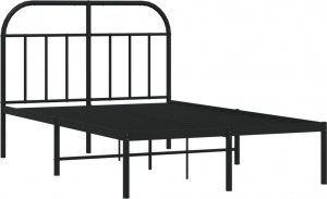 vidaXL vidaXL Metalowa rama łóżka z wezgłowiem, czarna, 120x190 cm 5