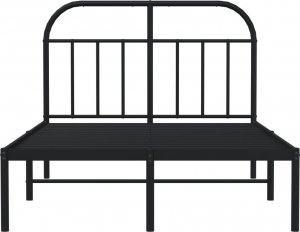 vidaXL vidaXL Metalowa rama łóżka z wezgłowiem, czarna, 120x190 cm 6