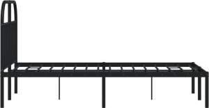 vidaXL vidaXL Metalowa rama łóżka z wezgłowiem, czarna, 120x190 cm 7