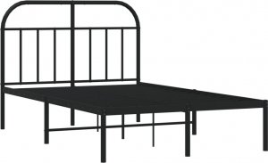 vidaXL vidaXL Metalowa rama łóżka z wezgłowiem, czarna, 120x200 cm 5