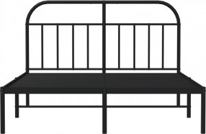 vidaXL vidaXL Metalowa rama łóżka z wezgłowiem, czarna, 140x190 cm 6