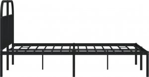 vidaXL vidaXL Metalowa rama łóżka z wezgłowiem, czarna, 140x190 cm 7