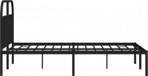 vidaXL vidaXL Metalowa rama łóżka z wezgłowiem, czarna, 150x200 cm 7