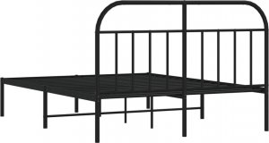 vidaXL vidaXL Metalowa rama łóżka z wezgłowiem, czarna, 150x200 cm 8