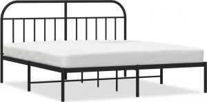 vidaXL vidaXL Metalowa rama łóżka z wezgłowiem, czarna, 180x200 cm 2