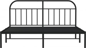 vidaXL vidaXL Metalowa rama łóżka z wezgłowiem, czarna, 180x200 cm 6
