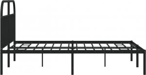 vidaXL vidaXL Metalowa rama łóżka z wezgłowiem, czarna, 180x200 cm 7