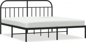vidaXL vidaXL Metalowa rama łóżka z wezgłowiem, czarna, 183x213 cm 2
