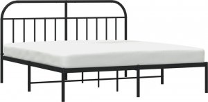 vidaXL vidaXL Metalowa rama łóżka z wezgłowiem, czarna, 183x213 cm 4