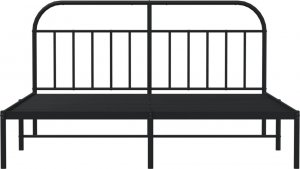 vidaXL vidaXL Metalowa rama łóżka z wezgłowiem, czarna, 183x213 cm 6
