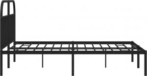 vidaXL vidaXL Metalowa rama łóżka z wezgłowiem, czarna, 183x213 cm 7