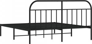 vidaXL vidaXL Metalowa rama łóżka z wezgłowiem, czarna, 183x213 cm 8