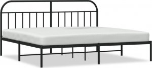 vidaXL vidaXL Metalowa rama łóżka z wezgłowiem, czarna, 193x203 cm 2
