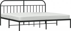 vidaXL vidaXL Metalowa rama łóżka z wezgłowiem, czarna, 193x203 cm 4