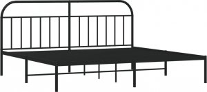 vidaXL vidaXL Metalowa rama łóżka z wezgłowiem, czarna, 193x203 cm 5