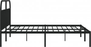 vidaXL vidaXL Metalowa rama łóżka z wezgłowiem, czarna, 193x203 cm 7