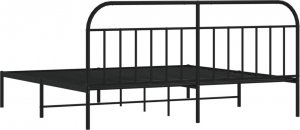 vidaXL vidaXL Metalowa rama łóżka z wezgłowiem, czarna, 193x203 cm 8