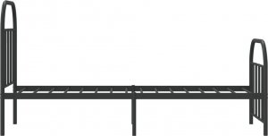 vidaXL vidaXL Metalowa rama łóżka z wezgłowiem i zanóżkiem, czarna, 75x190 cm 7
